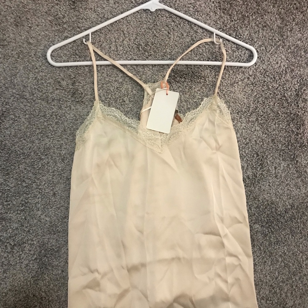 Elegant Cream Lace Trim Cami